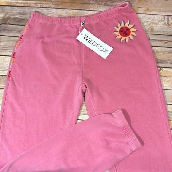 Wildfox Rose Joggers Knox pant with Sun Design - Picture 5 of 6